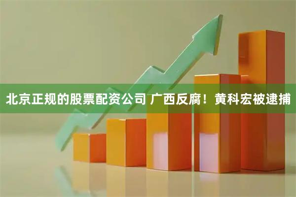 北京正规的股票配资公司 广西反腐!黄科宏被逮捕