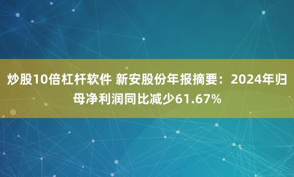 炒股10倍杠杆软件 新安股份年报摘要：2024年归母净利润同比减少61.67%